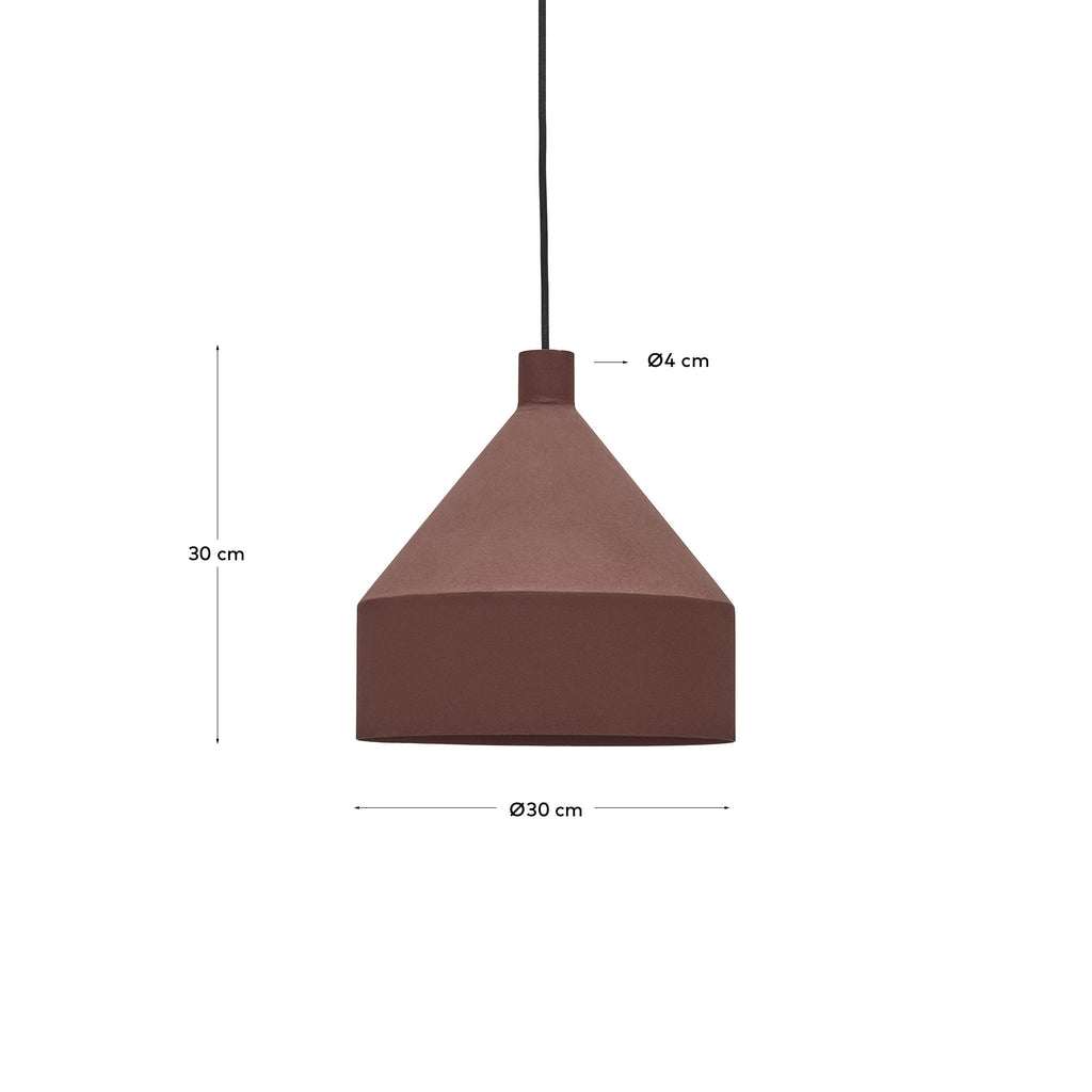 Peralta ceiling lamp in metal with a terractotta painted finish, Ø 30 cm