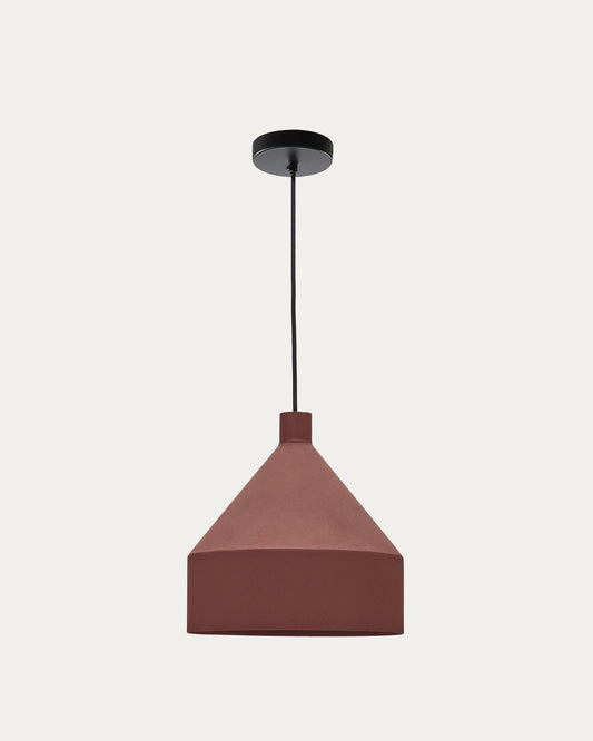 Peralta ceiling lamp in metal with a terractotta painted finish, Ø 30 cm