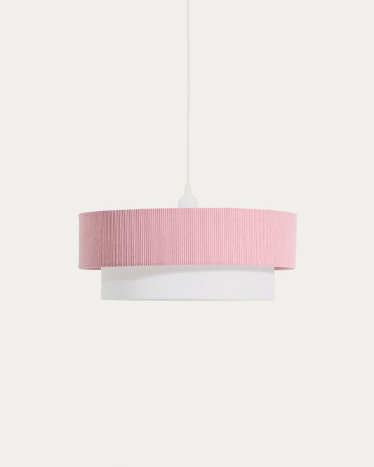 Bianella cotton and pink corduroy ceiling lamp