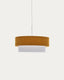Bianella ceiling lamp in cotton and mustard corduroy, Ø 40 cm