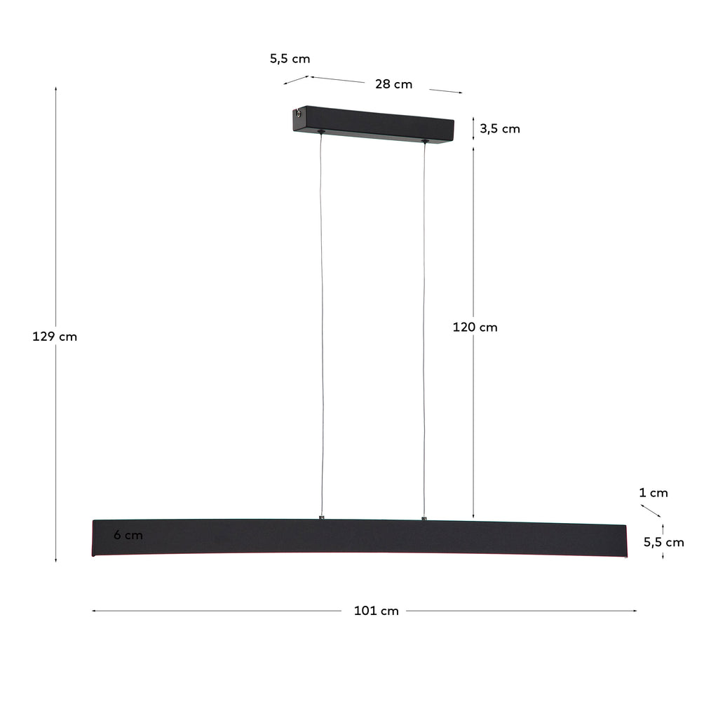 Boadella ceiling lamp in a black finish.