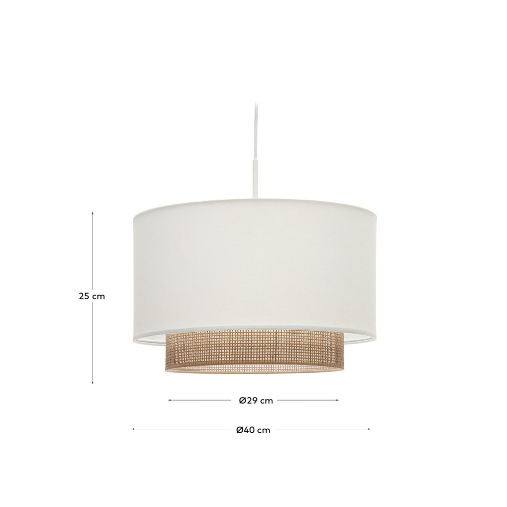 Erna bamboo ceiling lampshade with natural, white finish Ø 40 cm