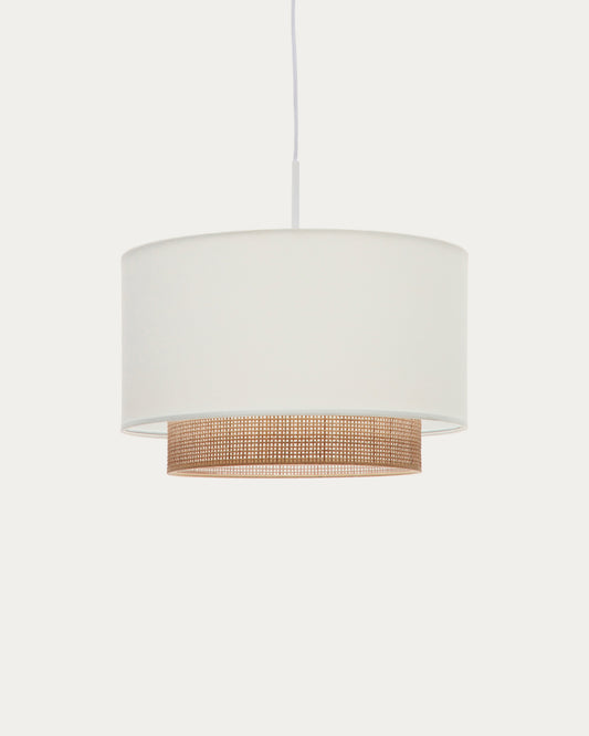 Erna bamboo ceiling lampshade with natural, white finish Ø 40 cm