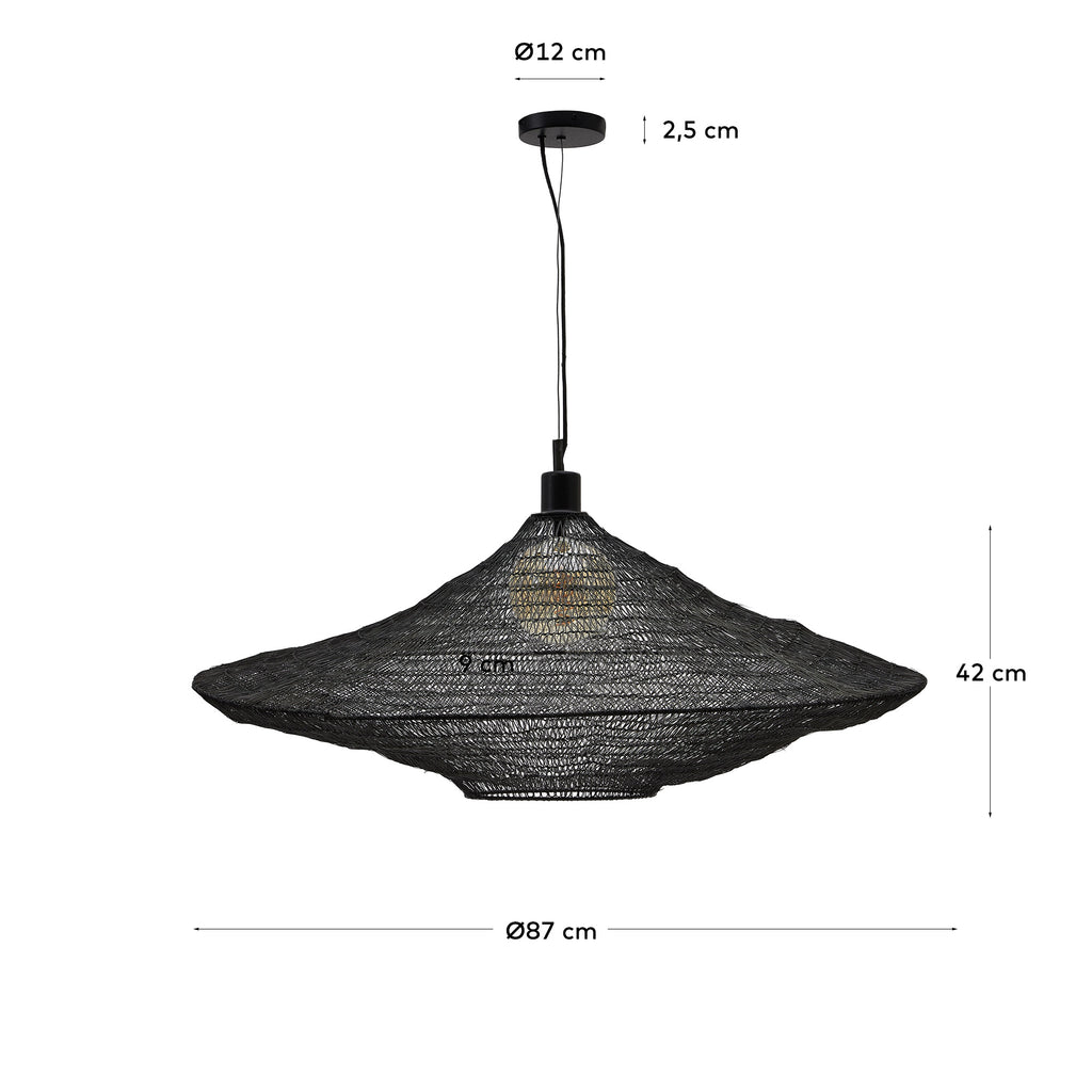 Metal Makai ceiling lamp with black finish Ø 87 cm