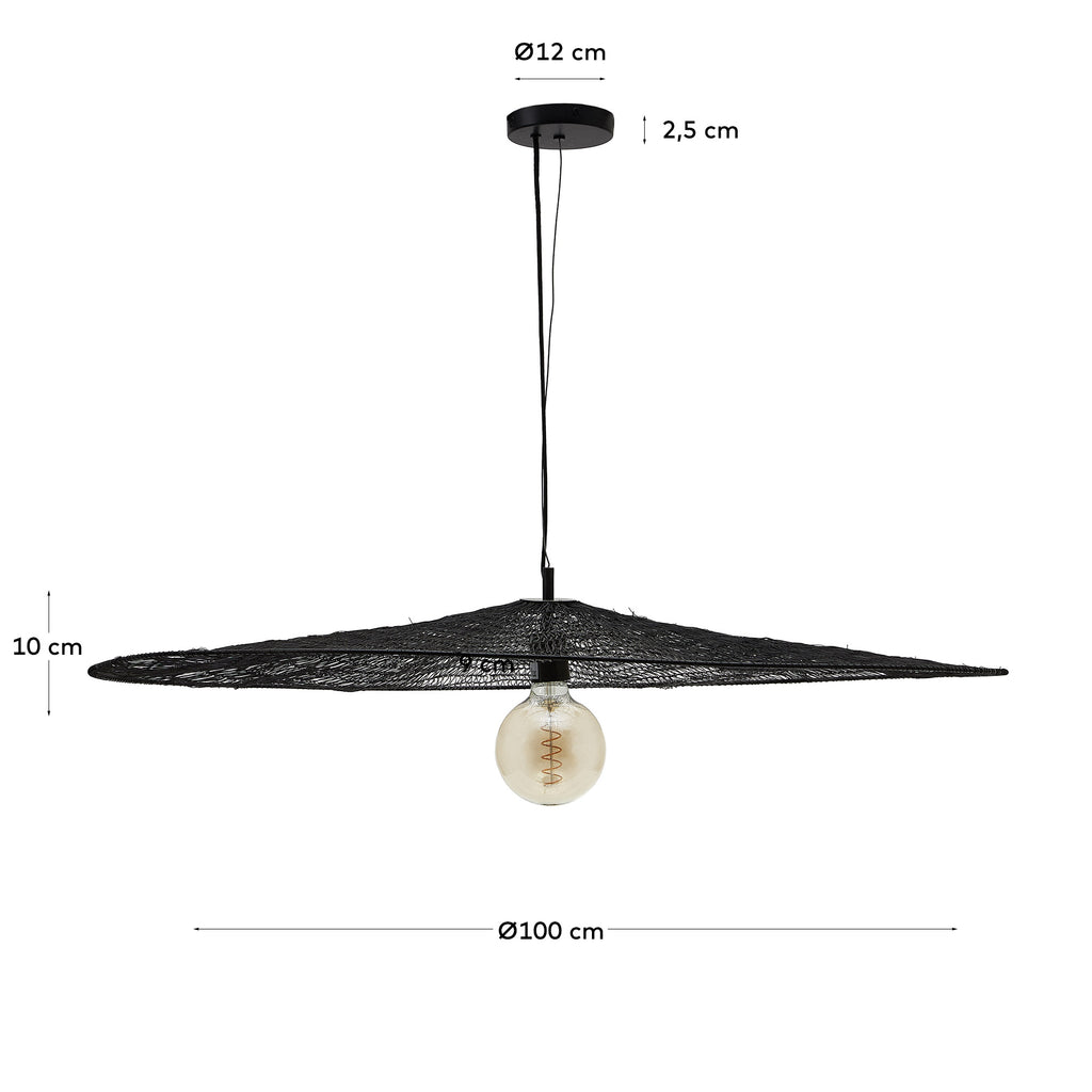 Makai metal ceiling lamp with black finish Ø 100 cm