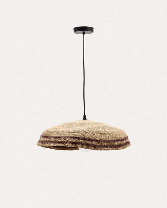 Vinyola ceiling lamp made of natural fibres with a natural and black finish Ø 44 cm