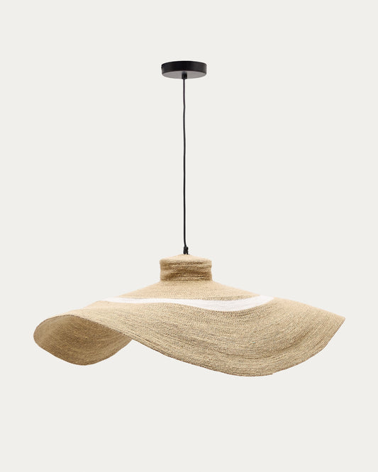 Albenya ceiling lamp made of natural fibres and cotton with a natural and white finish Ø 90 cm