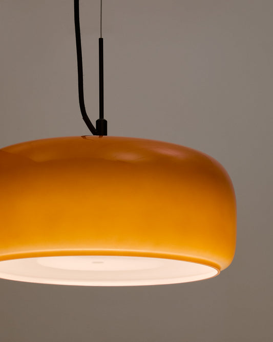 Reig orange glass ceiling lamp, Ø 38 cm