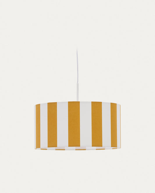 Ciral ceiling lamp shade with yellow and white stripes, Ø 40 cm