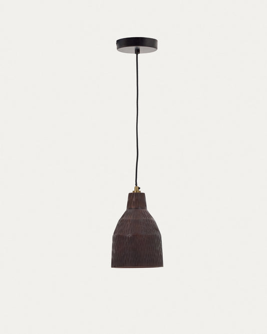 Amire elongated wooden ceiling lamp in a black finish, Ø 15 cm