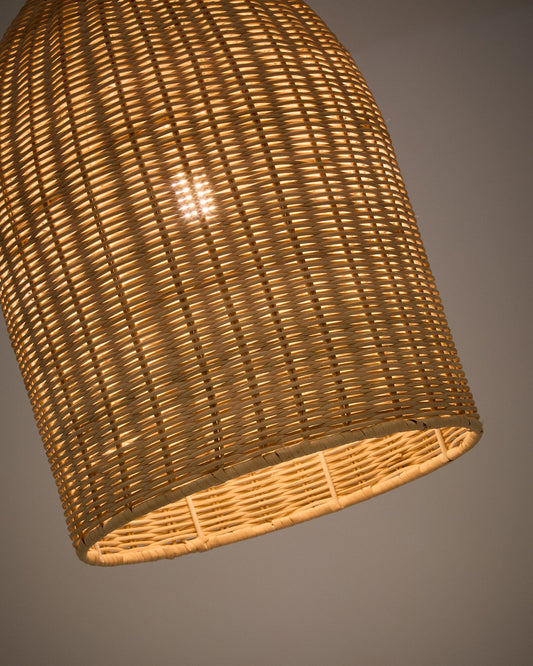 Druciana rattan ceiling lamp shade in a natural finish, Ø 25 cm