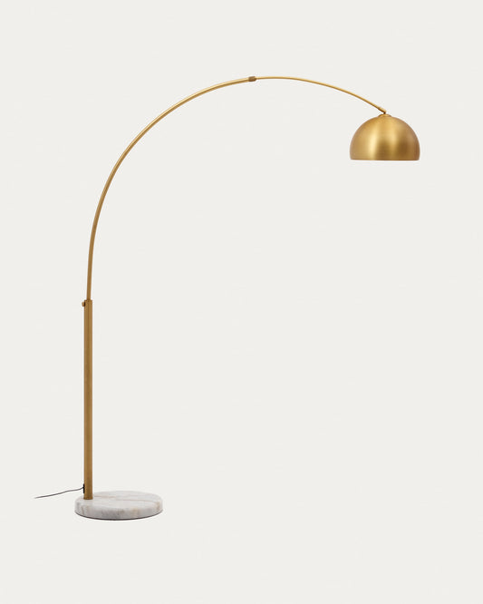 Madali metal floor lamp with brass and white marble finish