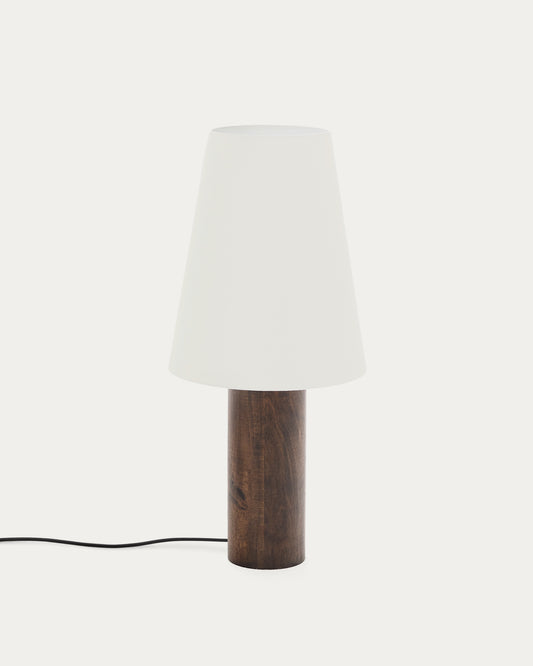 Marga floor lamp made from solid rubber wood with dark finish