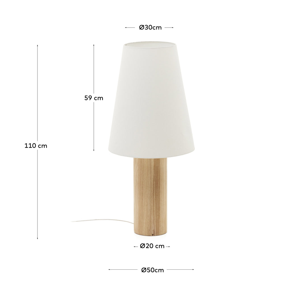Marga floor lamp in solid wood with natural finish