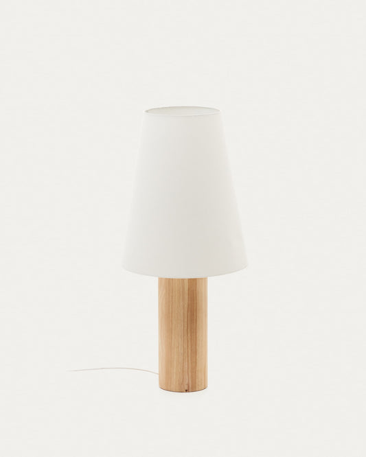 Marga floor lamp in solid wood with natural finish