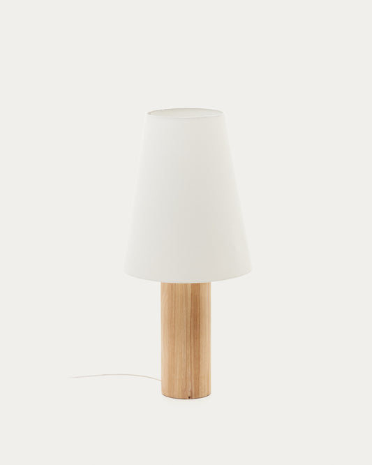 Marga floor lamp in solid wood with natural finish