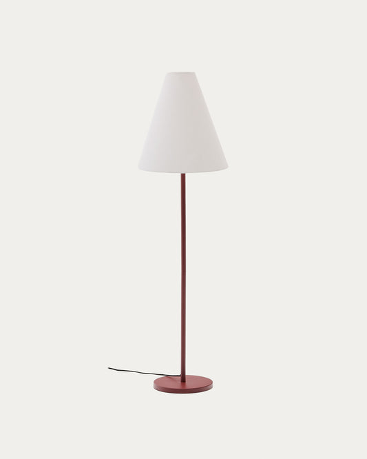 Navat floor lamp with a metal base in a terracotta painted finish