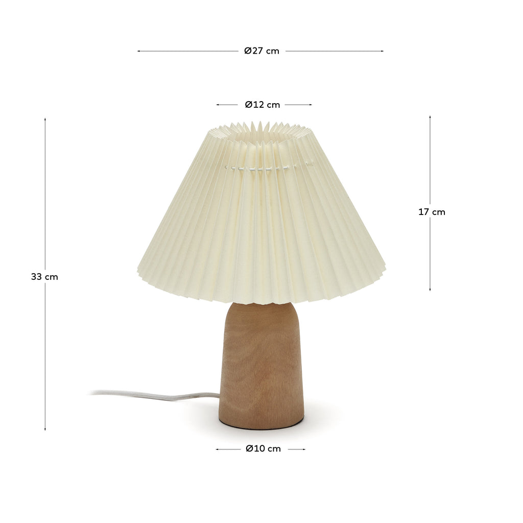 Benicarlo table lamp in wood with a natural, beige finish