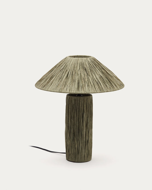 Samse table lamp in green raffia