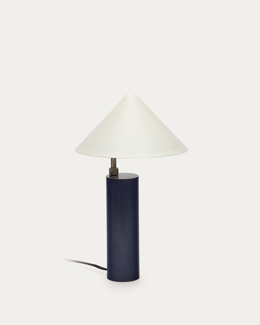 Shiva metal table lamp with blue and white painted finish