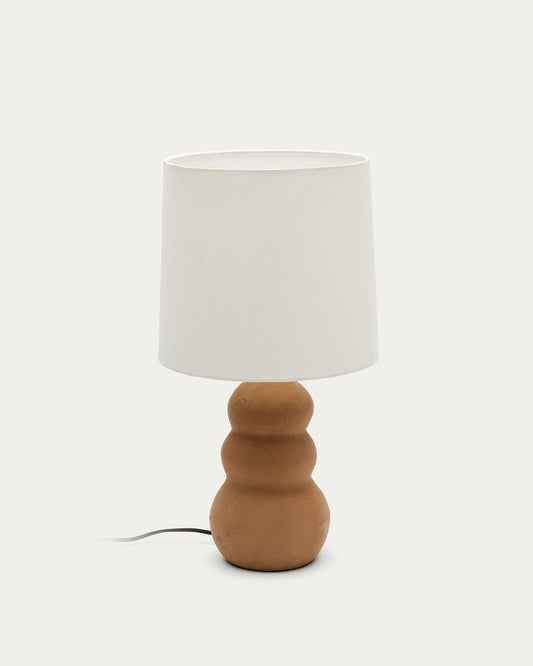 Madsen terracotta table lamp with white shade