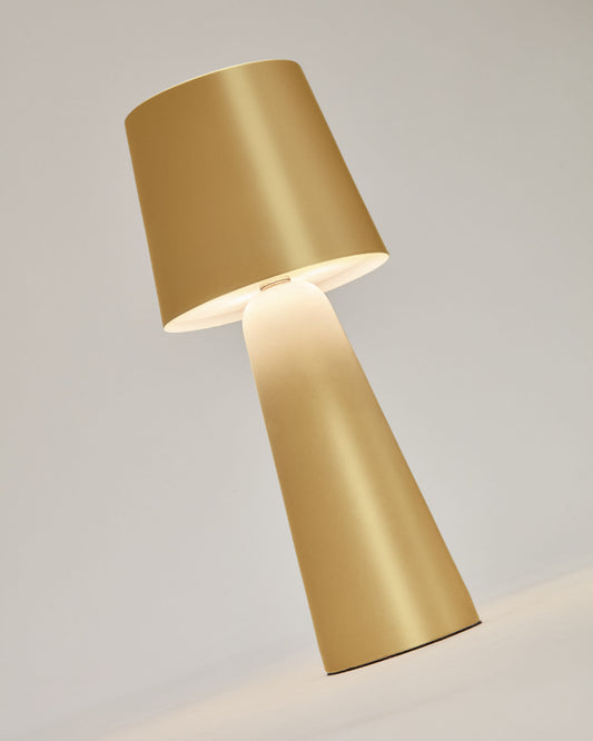 Arenys small metal table lamp in a gold painted finish