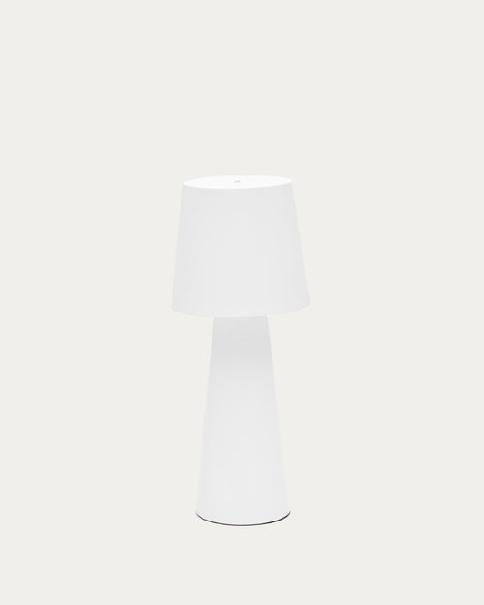 Arenys large outdoor metal table lamp in a white painted finish