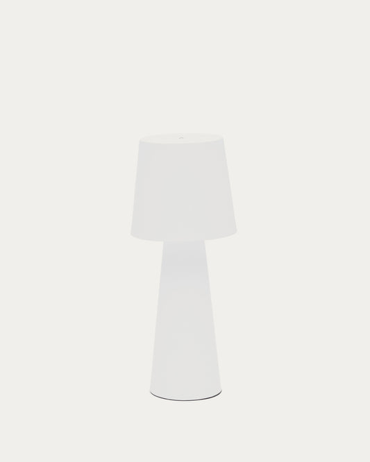 Arenys large outdoor metal table lamp in a white painted finish