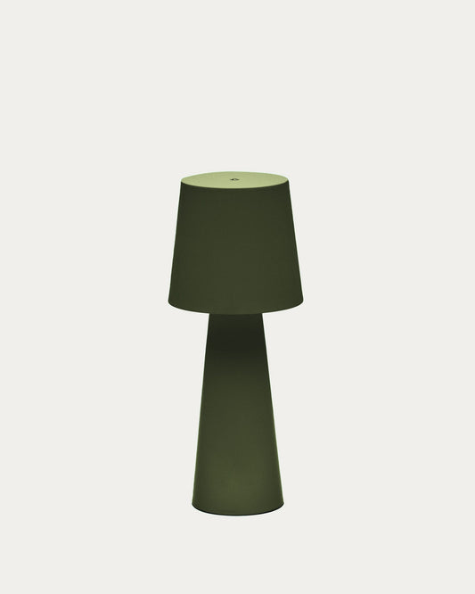 Arenys large outdoor metal table lamp in a green painted finish