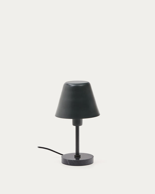 Calina table lamp in green metal and black marble