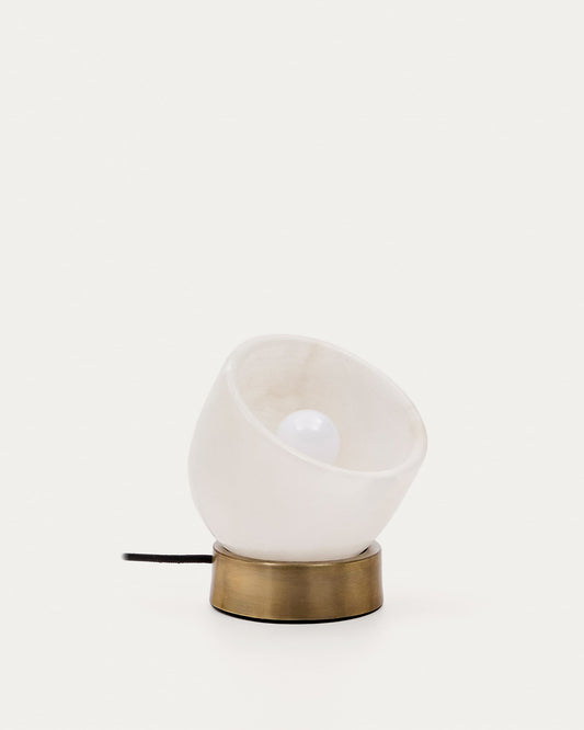 Shenli table lamp in alabaster and metal with a brass finish