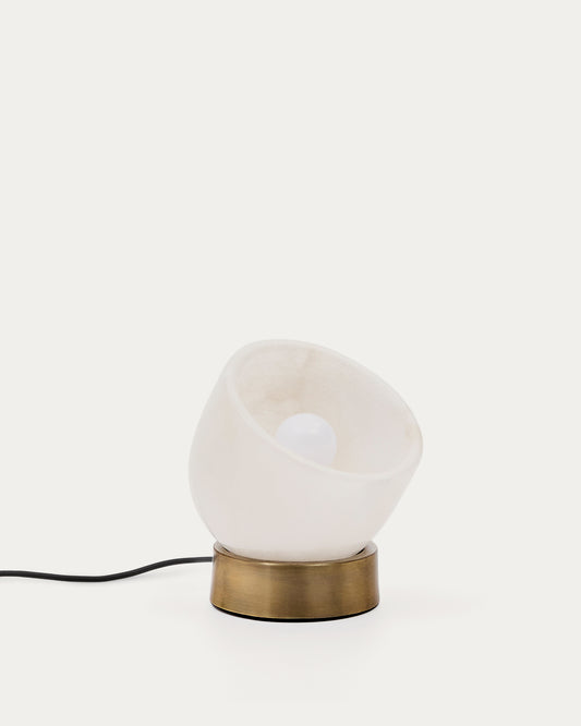 Shenli table lamp in alabaster and metal with a brass finish
