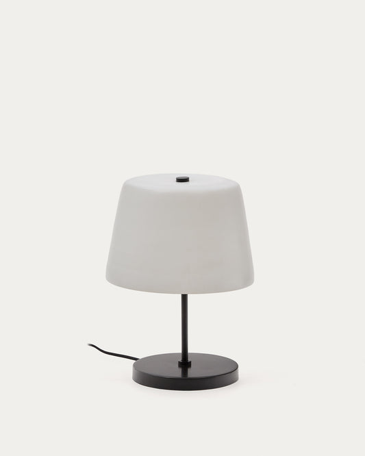 Nefar table lamp made of glazed glass and zinc