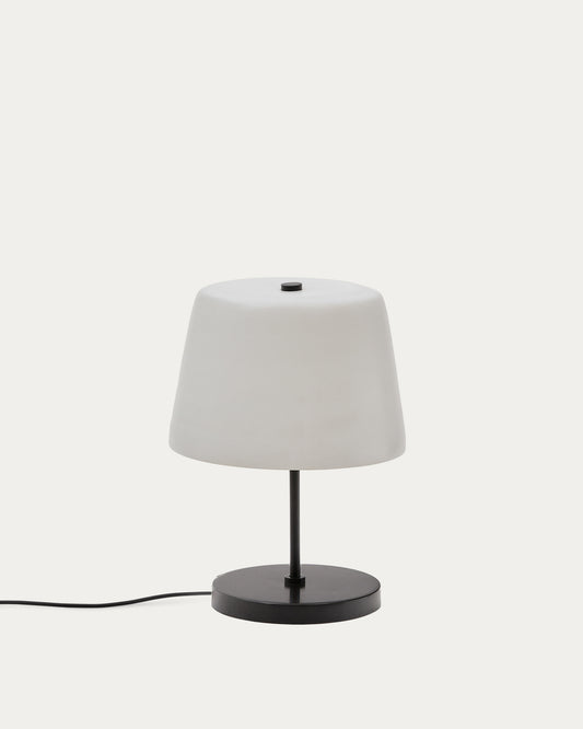Nefar table lamp made of glazed glass and zinc