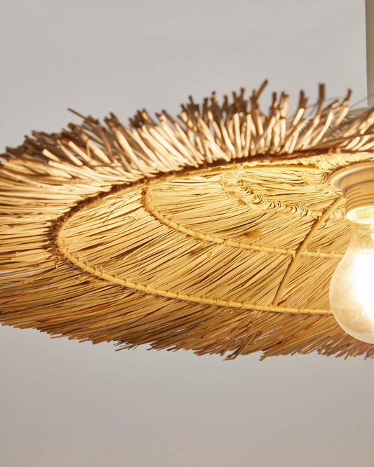 Gualta natural fiber ceiling lamp in a natural finish, Ø 60 cm