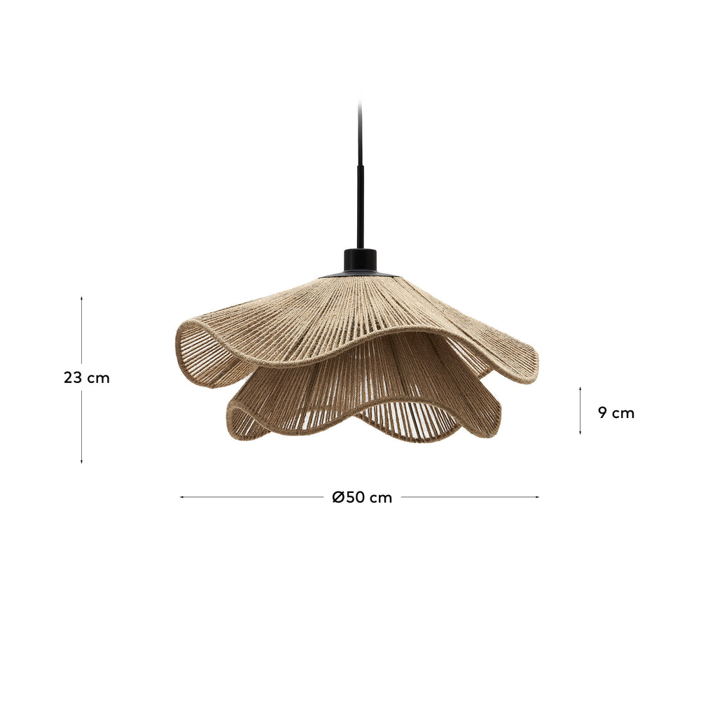 Pontos ceiling lamp shade in jute with a natural finish, Ø 50 cm