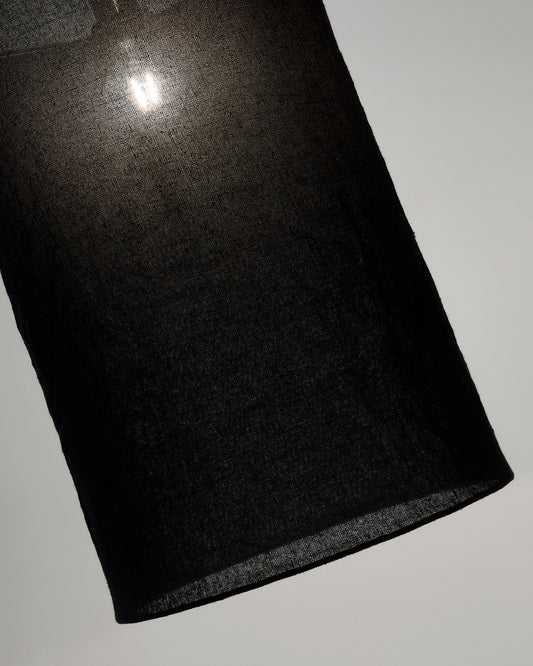 Mariela linen ceiling lamp shade in a black finish Ø 40 x 60 cm