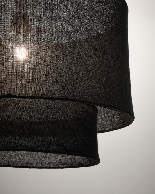 Mariela linen ceiling lamp shade in a black finish Ø 60 x 40 cm