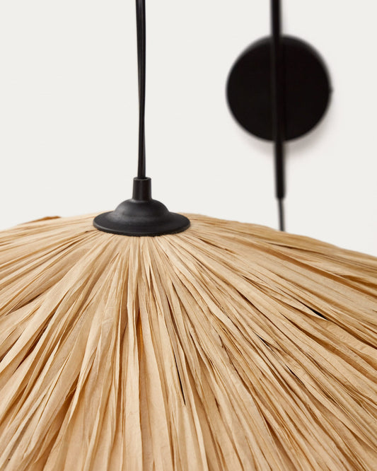 Rosella wall lamp in natural raffia