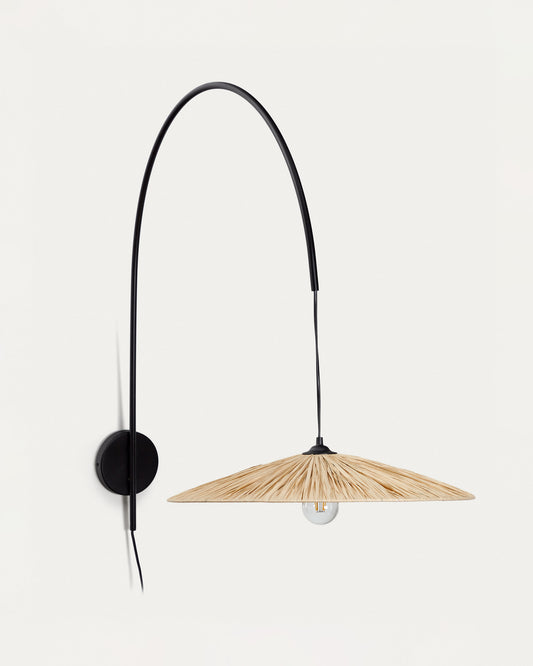 Rosella wall lamp in natural raffia