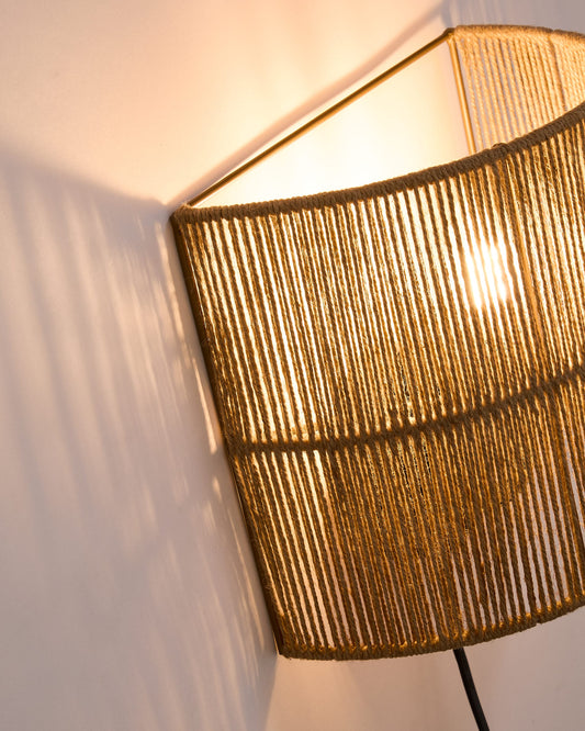 Canar wall light made of jute with a natural finish