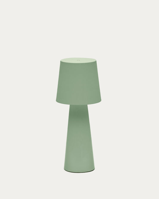 Arenys large outdoor metal table lamp in a turquoise painted finish