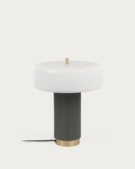 Serenella table lamp in metal with white and green painted finish