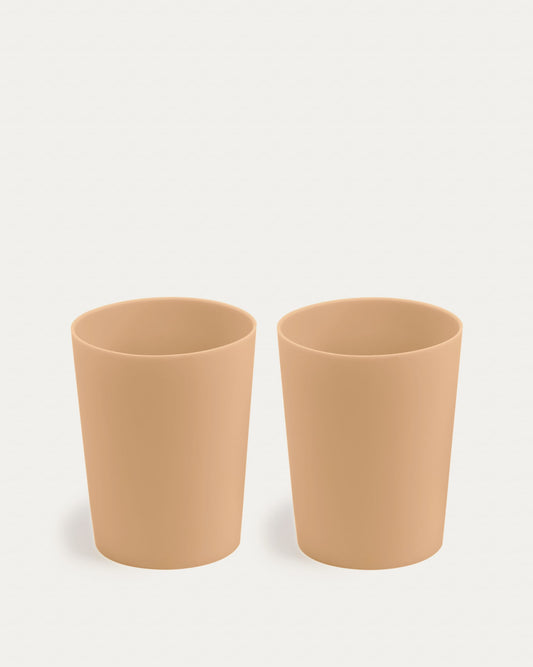 Epiphany set of 2 cups in beige silicone