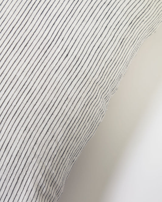 Marena 100% linen cushion cover with black stripes 45 x 45 cm