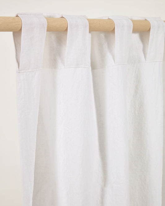 Marja cotton and linen curtain in white 140 x 270 cm