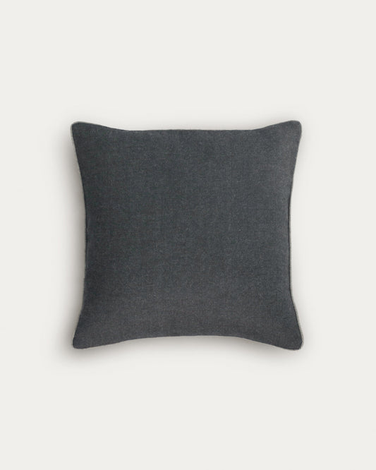 Alcara black cushion cover with grey border 45 x 45 cm