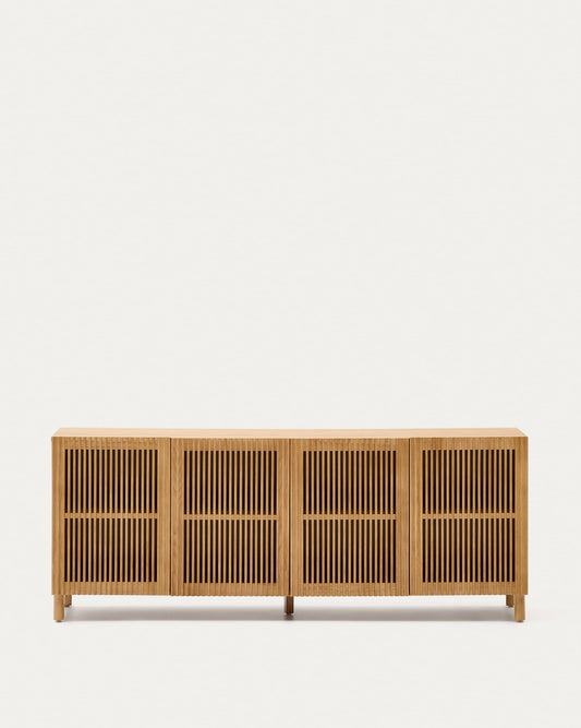 Beyla solid oak and oak veneer 4 door sideboard 180 x 71.5 cm FSC 100%