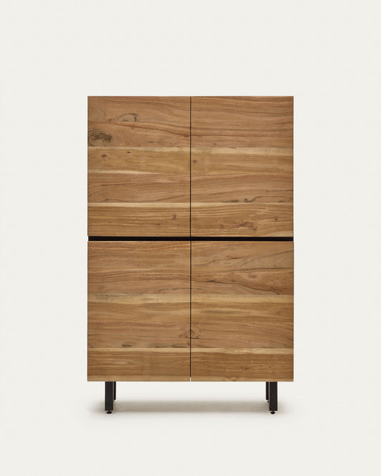 Uxue solid acacia wood sideboard in a natural finish, 100 x 155 cm