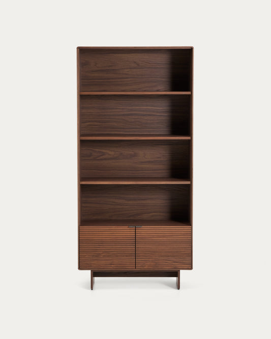 Norlen walnut veneer shelving unit FSC Mix Credit 90 x 190cm